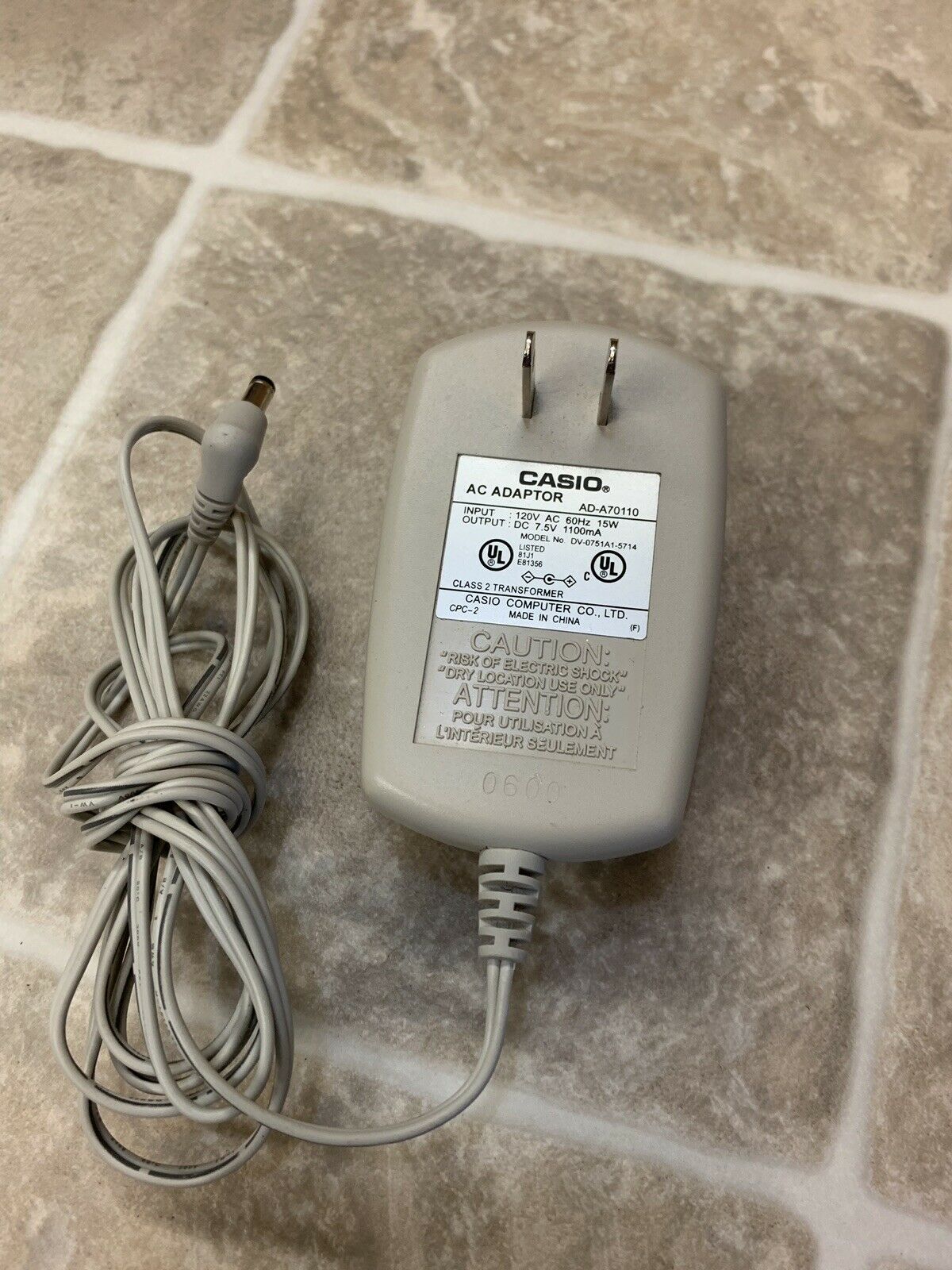 *Brand NEW*AD-A70110 Casio 7.5 V 1100 mA AC DC Adapter POWER SUPPLY